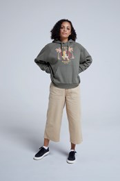 Kaya Womens Organic Graphic Hoodie Khaki