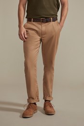 Oban Mens Cotton Chino Trousers Beige