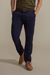 Oban Mens Cotton Chino Trousers Navy