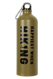 Happy Hiking - Metallische 1L Trinkflasche Khaki