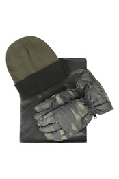 Mens Printed Snow Accessories Set Camouflage
