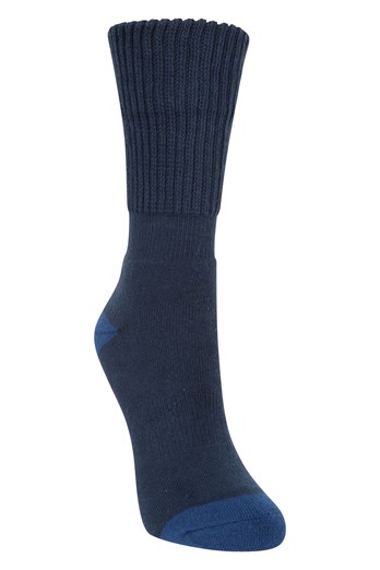 Womens Double Layer Antichafe Walking Socks Navy
