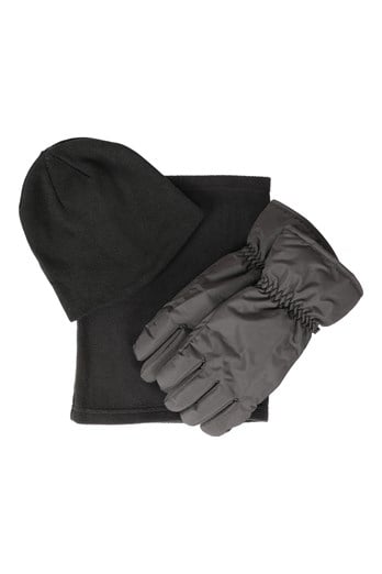 Mens Snow Accessories Set Jet Black