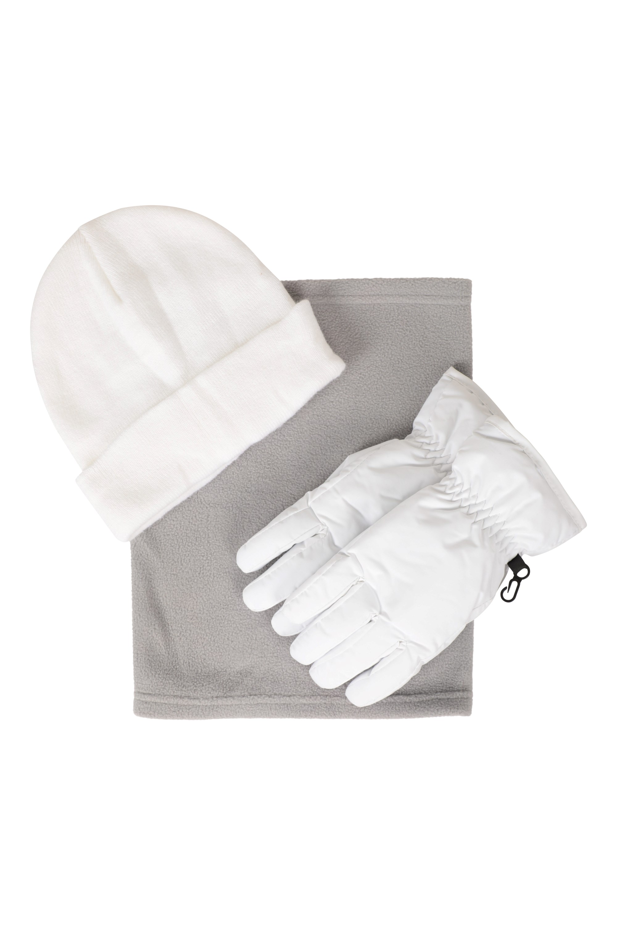 Womens Snow Accessories Set - Off White