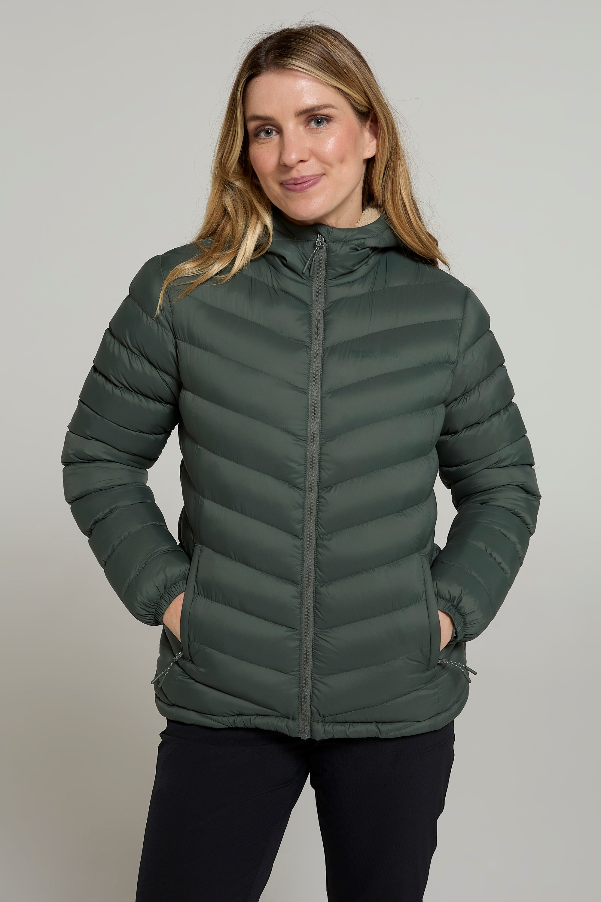 Fur lined padded coat deals