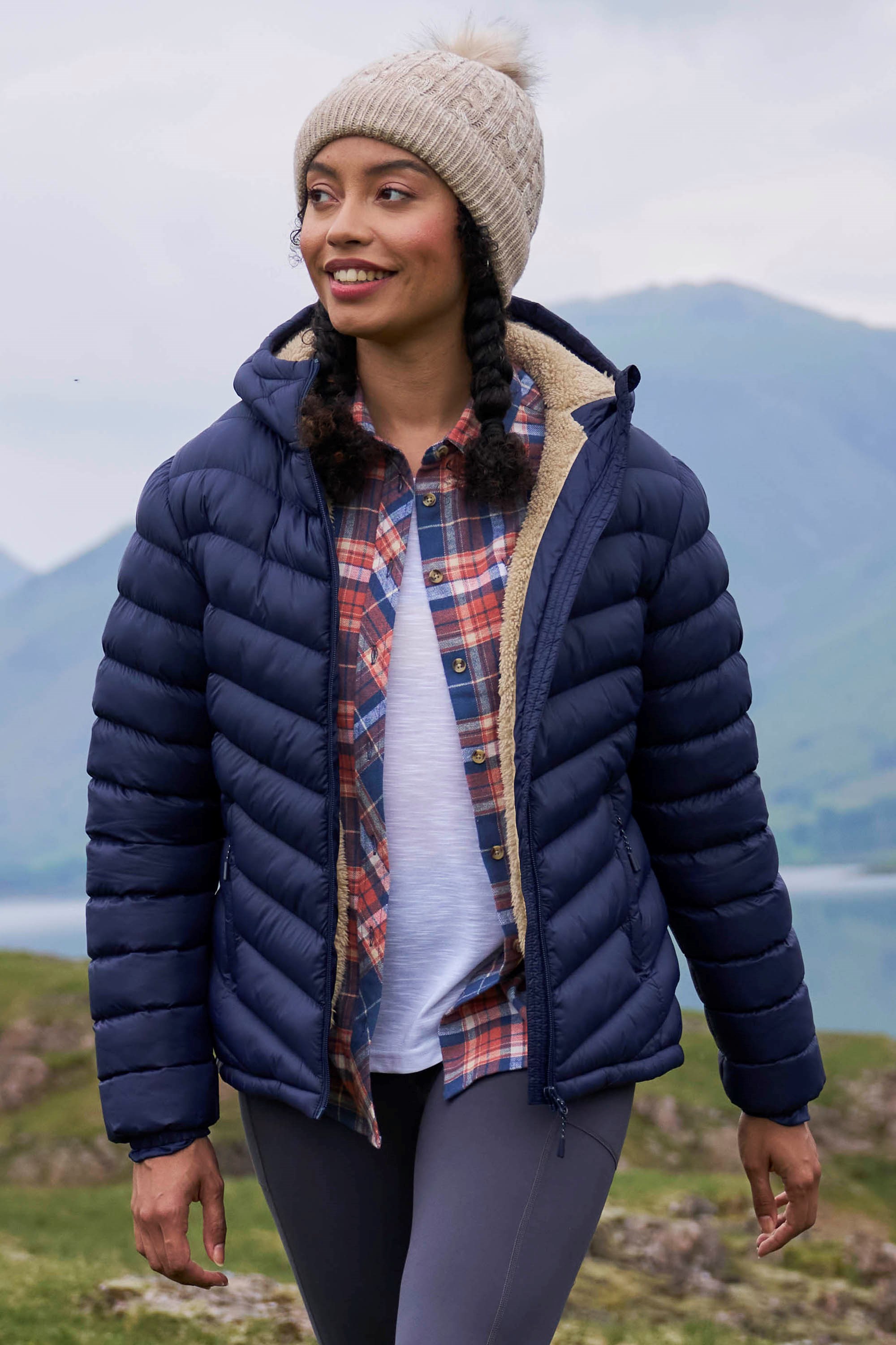 Fur padded jacket womens hot sale