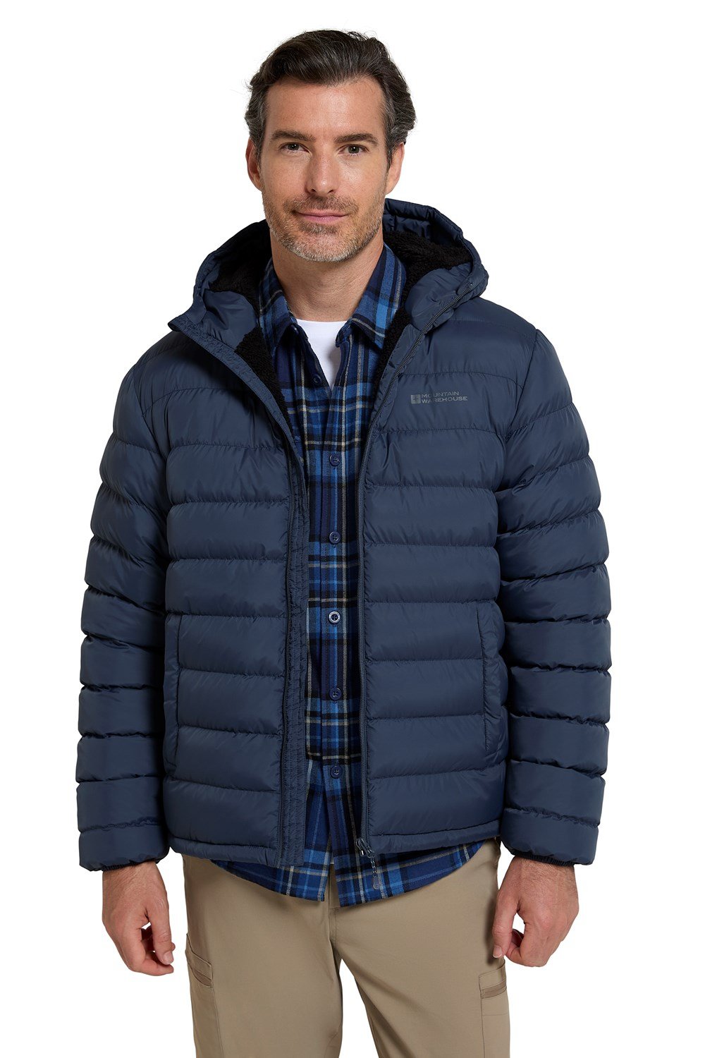 Mountain Warehouse Seasons Men's Fur Lined Padded Jacket Microfibre Insulation - Picture 42 of 54