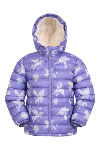 Seasons Fur-Lined Kids Padded Jacket Dusky Purple