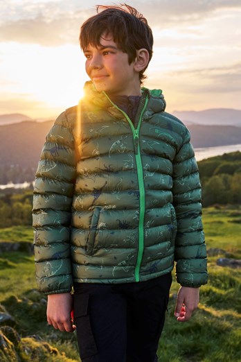 Seasons Kids Printed Padded Jacket Khaki