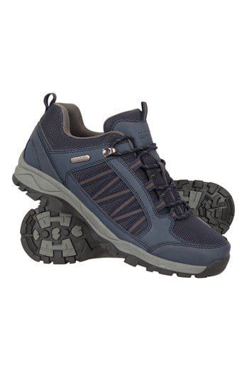 Path Mens Waterproof Outdoor Walking Shoes Navy