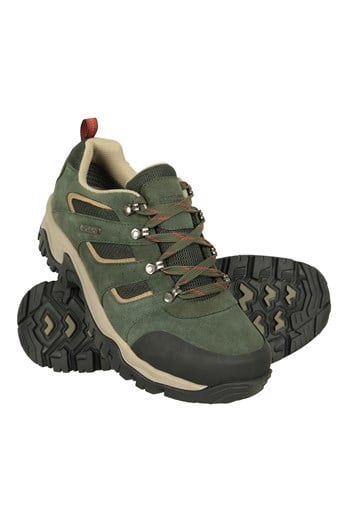 Voyage Mens Waterproof Walking Shoes Khaki