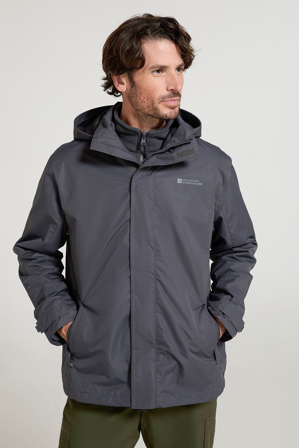 Mountain Warehouse Fell Men's 3 in 1 Water Resistant Jacket with Adjustable Hood - Picture 69 of 94