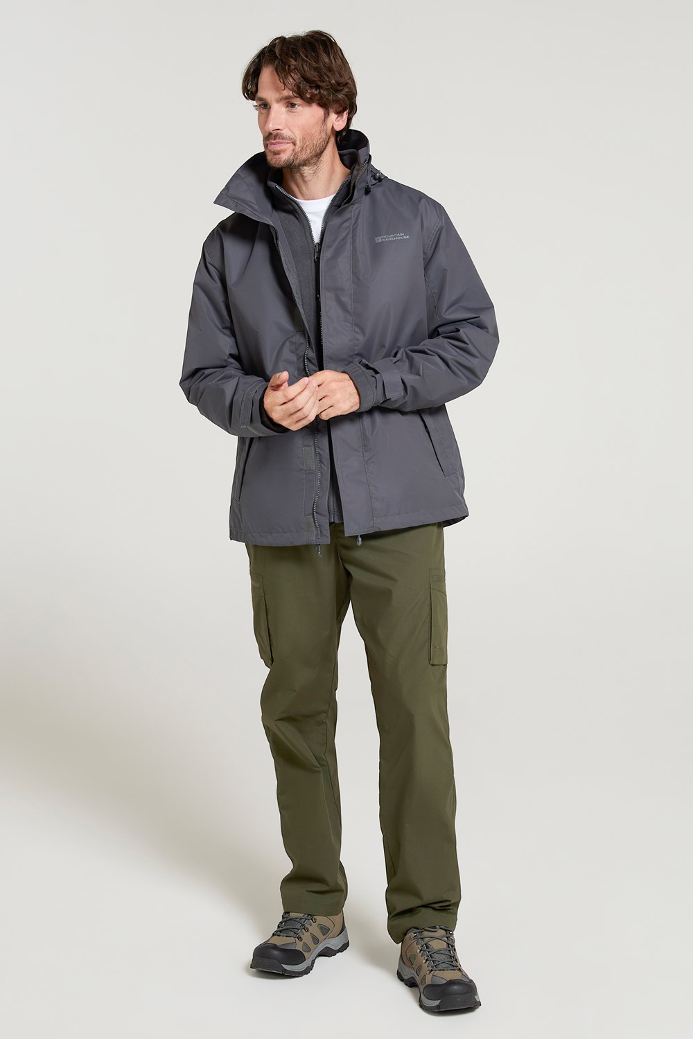 Mountain Warehouse Fell Men's 3 in 1 Water Resistant Jacket with Adjustable Hood - Picture 71 of 94