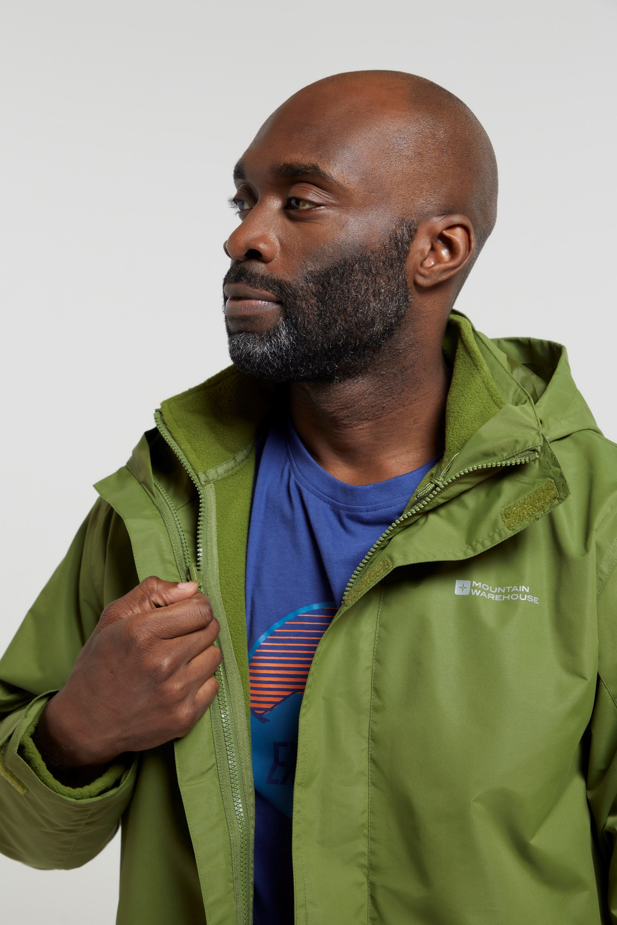 Mountain warehouse fell mens 3 sales in 1 water resistant jacket