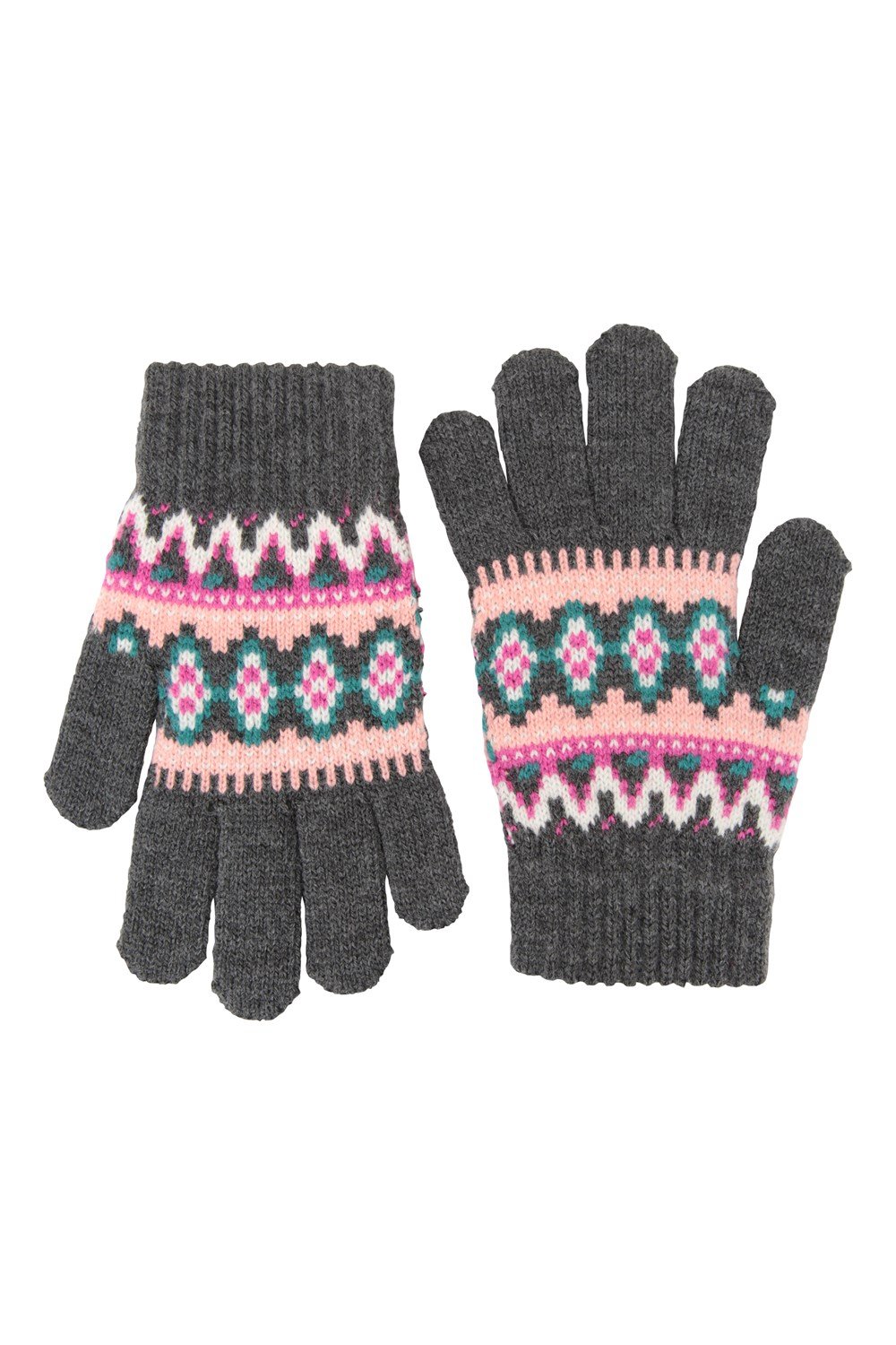 Mountain Warehouse Kids Fairisle Gloves Girls Knit Hand Cover Walking Outdoors - Picture 13 of 18