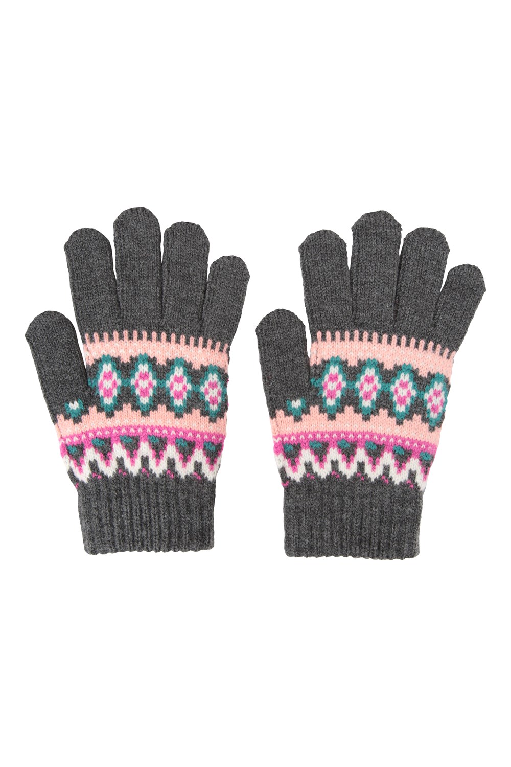 Mountain Warehouse Kids Fairisle Gloves Girls Knit Hand Cover Walking Outdoors - Picture 15 of 18