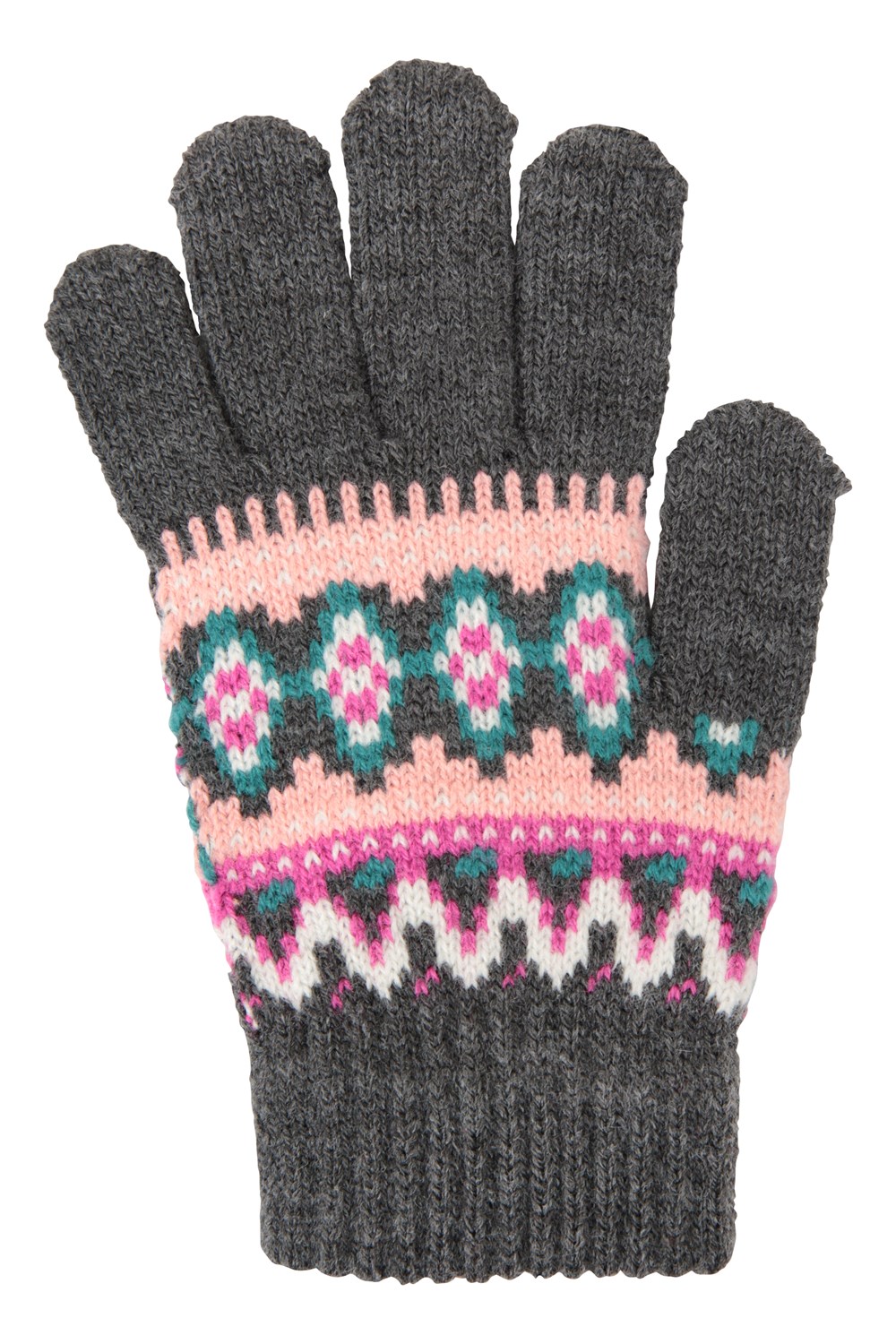 Mountain Warehouse Kids Fairisle Gloves Girls Knit Hand Cover Walking Outdoors - Picture 17 of 18
