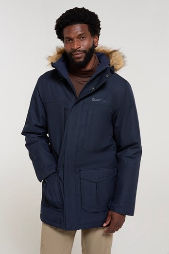 Gorge Mens Waterproof Long Jacket Navy