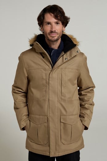 Gorge Mens Waterproof Long Jacket Stone