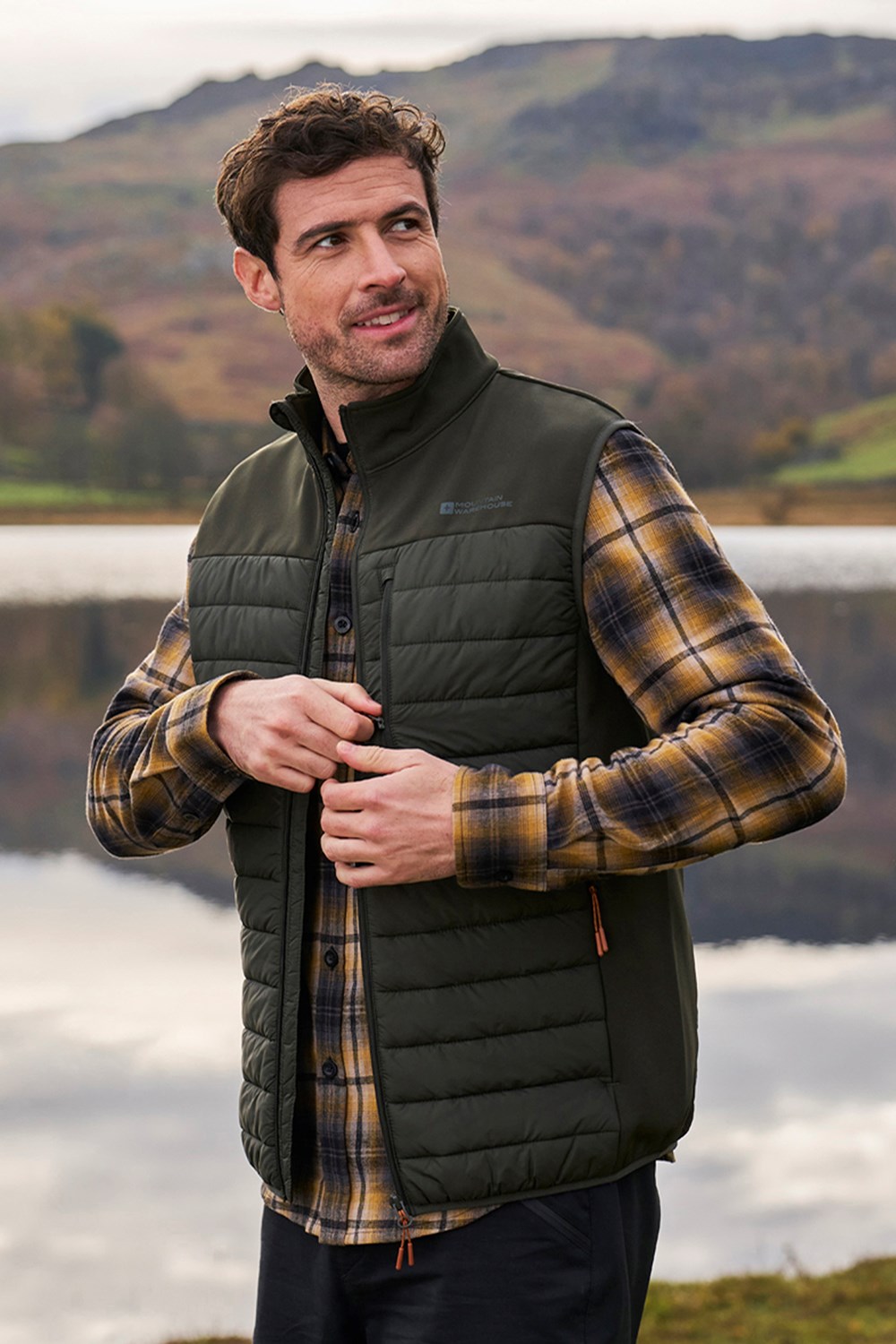 Mountain Warehouse Turbine Men's Padded Gilet Lightweight Hiking Body Warmer