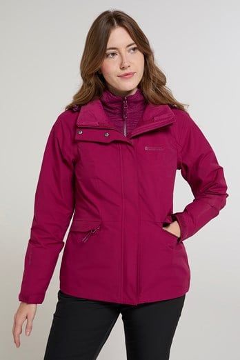 Thunderstorm II Womens 3 in 1 Waterproof Jacket Berry