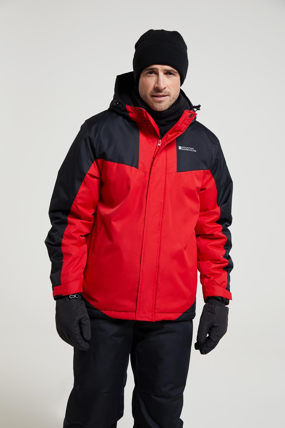 Mountain Warehouse Dusk Men's Ski Jacket Water Resistant Rain Coat with Pockets