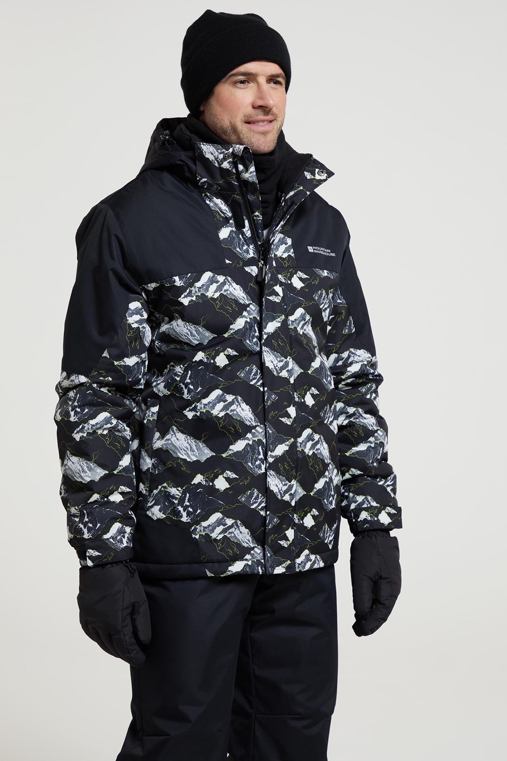 Mountain Warehouse Shadow Men's Printed Ski Jacket Snow Proof Padded ...