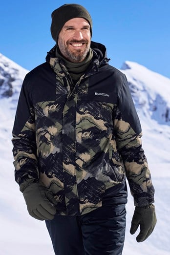 Shadow II Mens Printed Ski Jacket Dark Green