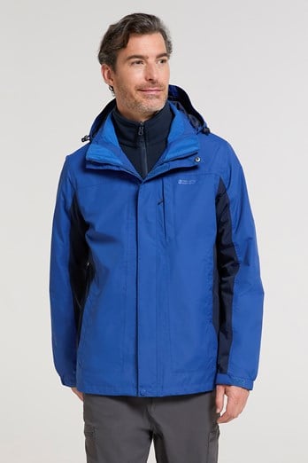 Thunderstorm Mens 3 in 1 Waterproof Jacket Cobalt