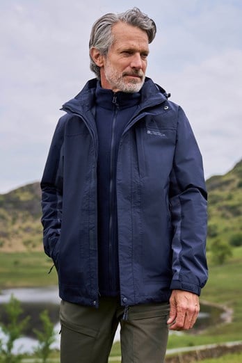 Thunderstorm Mens 3 in 1 Waterproof Jacket Dark Blue