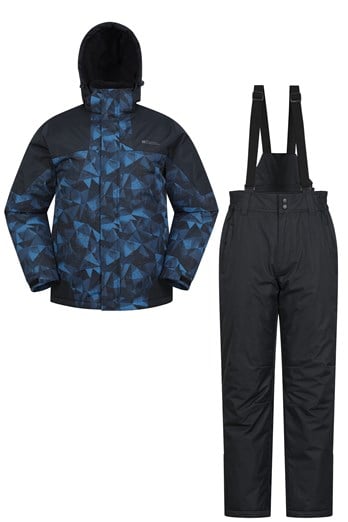 Mens Ski Jacket and Pant Set Blue