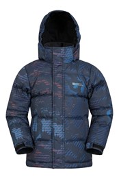 Snow II chaqueta infantil acolchada, con estampado y resistente al agua Negro