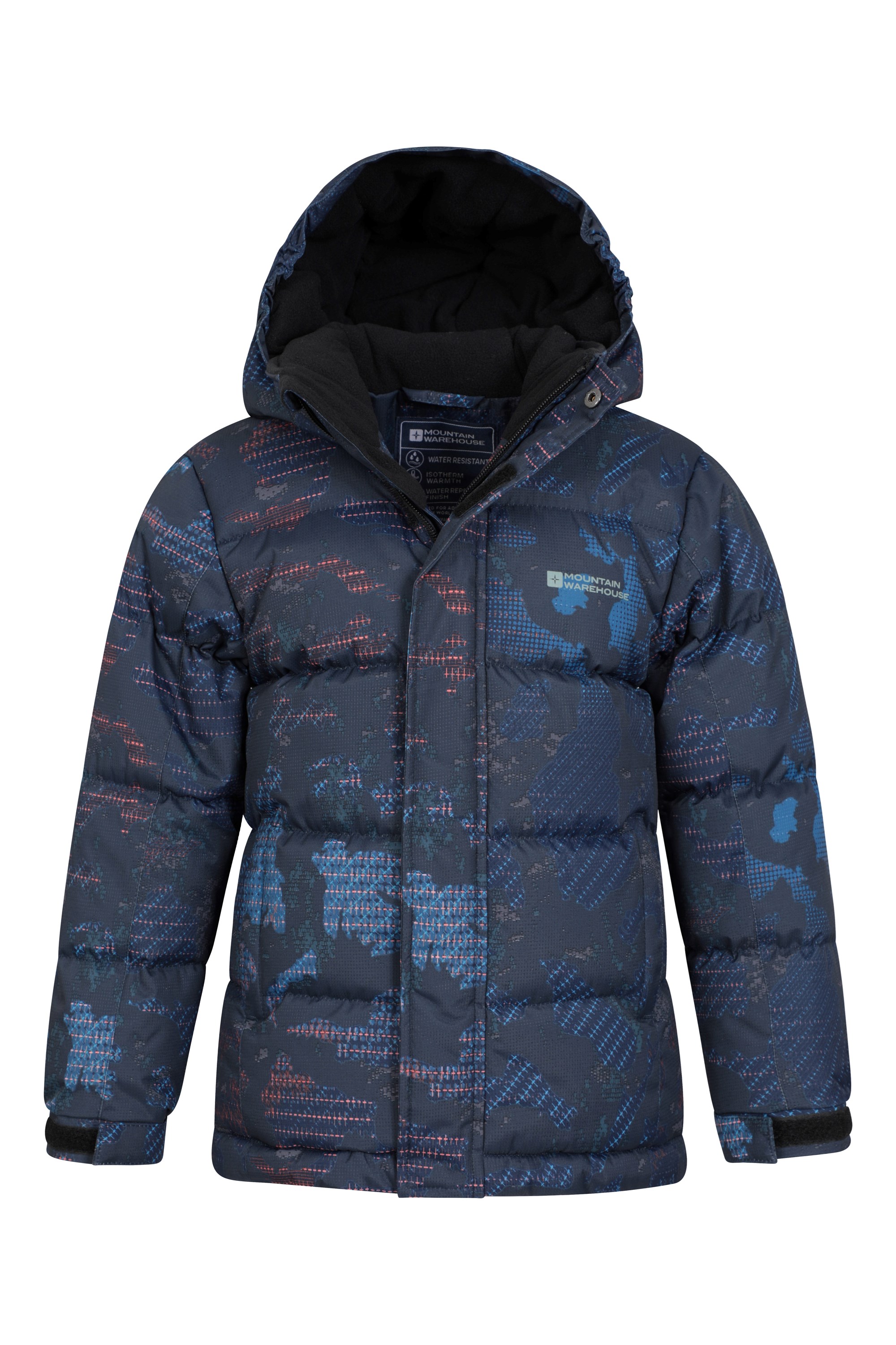 Snow II Kids Printed Water Resistant Padded Jacket Mountain Warehouse GB