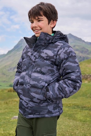 Snow II Kids Printed Water Resistant Padded Jacket Camouflage