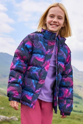 Snow II Kids Printed Water Resistant Padded Jacket Slick
