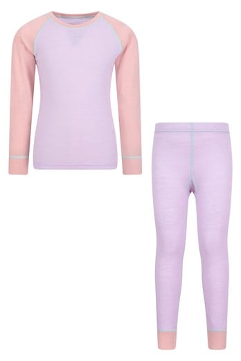 Kids Merino II Base Layer Set Lilac
