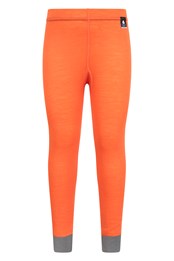 Spodnie termoaktywne dla dzieci z wełny merynosów Pomarańczowy