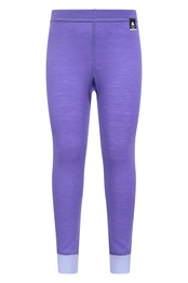 Merino Kids Baselayer Pants Purple