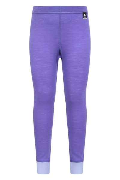 Merino Kids Baselayer Pants - Purple