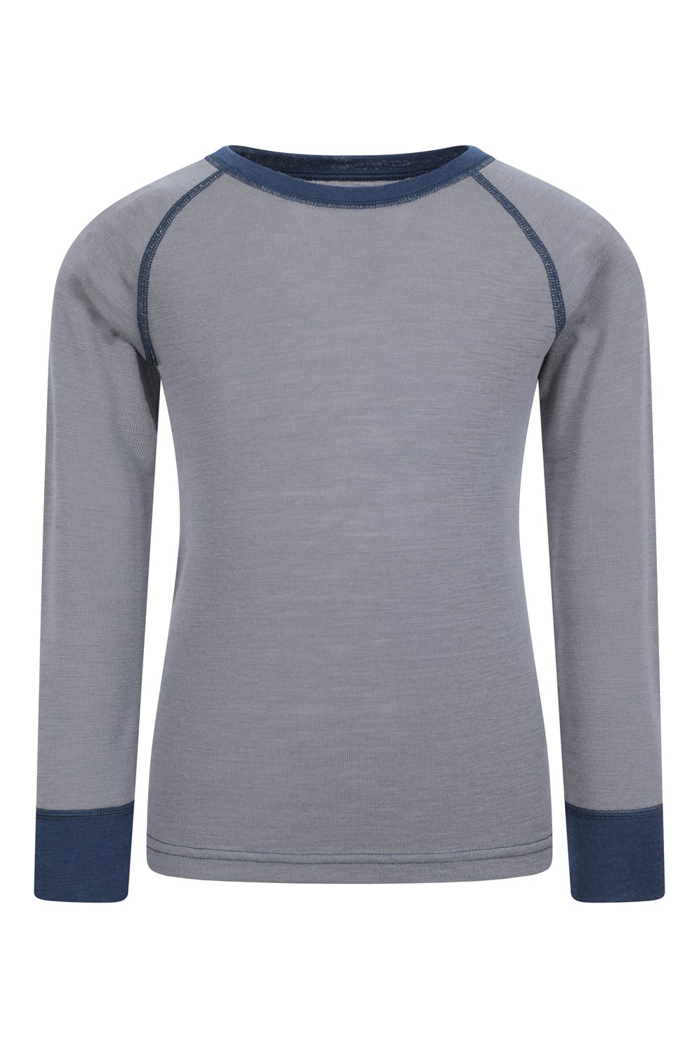 Mountain Warehouse Merino Kids Round Neck Base Layer Top Long Sleeve Stretch Tee - Picture 31 of 54