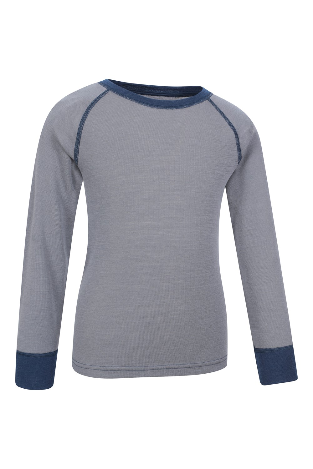 Mountain Warehouse Merino Kids Round Neck Base Layer Top Long Sleeve Stretch Tee - Picture 33 of 54