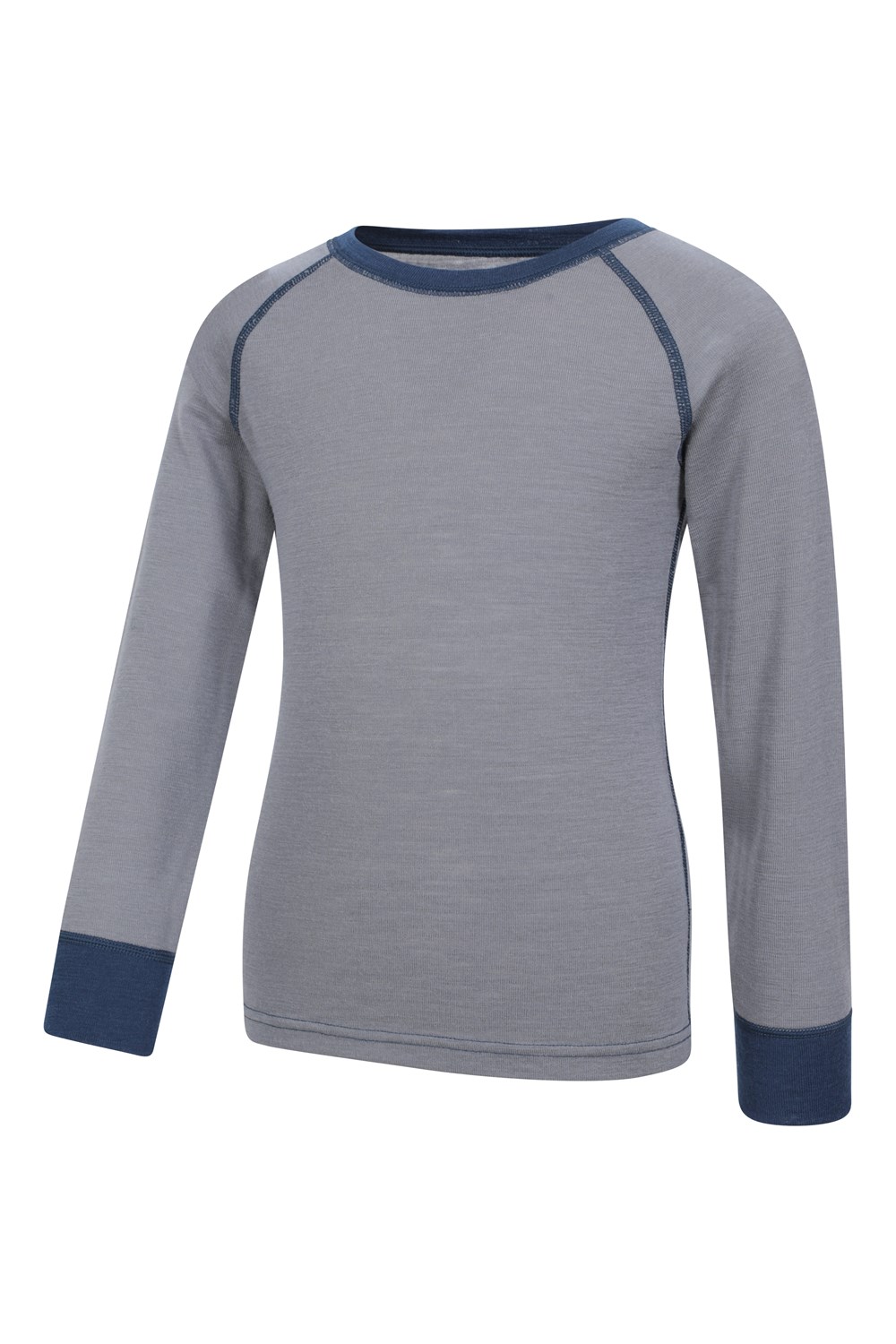 Mountain Warehouse Merino Kids Round Neck Base Layer Top Long Sleeve Stretch Tee - Picture 35 of 54