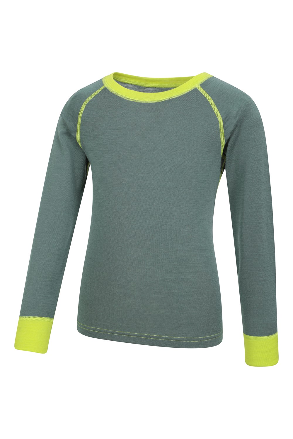 Mountain Warehouse Merino Kids Round Neck Base Layer Top Long Sleeve Stretch Tee - Picture 41 of 54