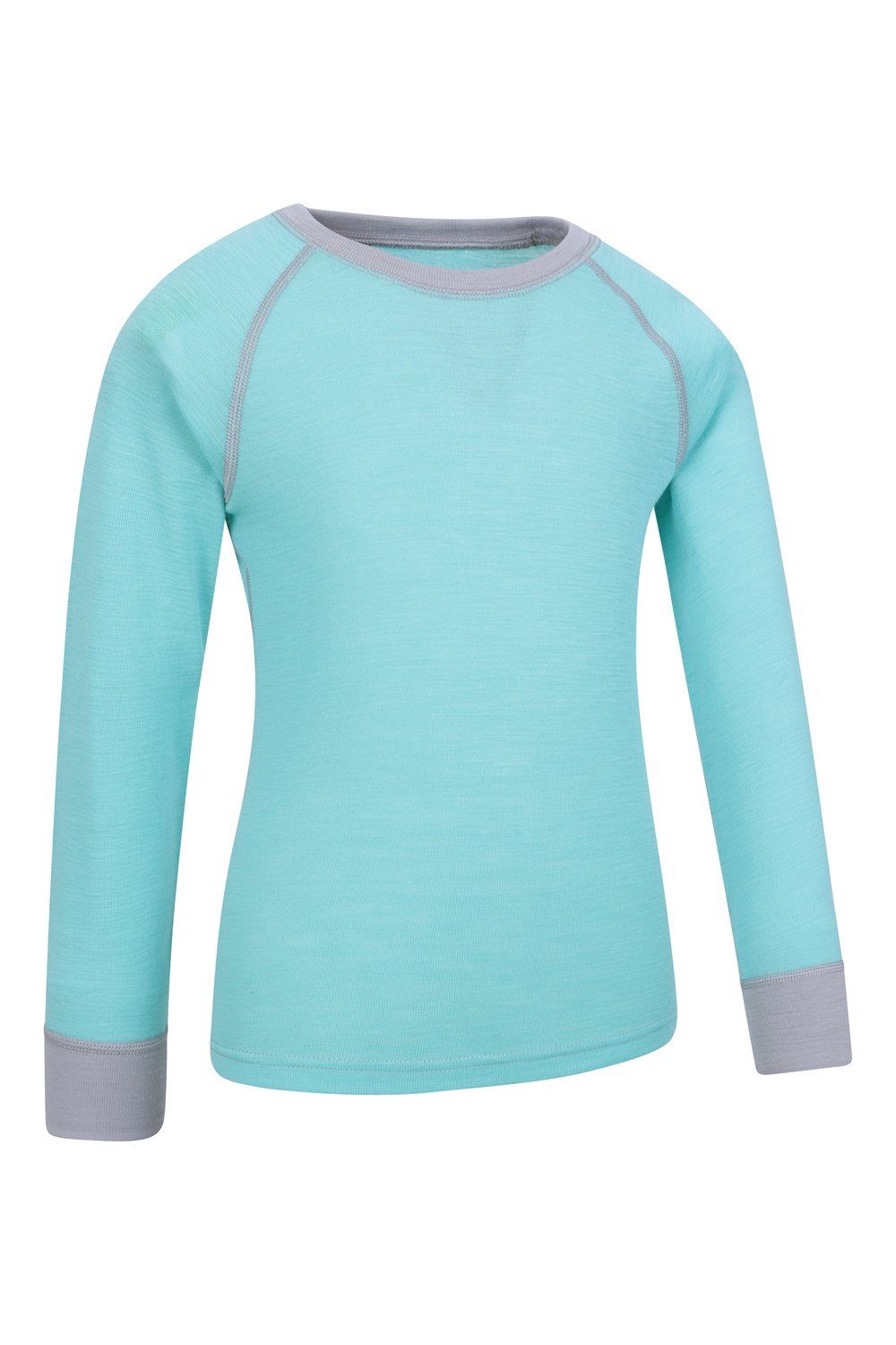 Mountain Warehouse Merino Kids Round Neck Base Layer Top Long Sleeve Stretch Tee - Picture 27 of 54