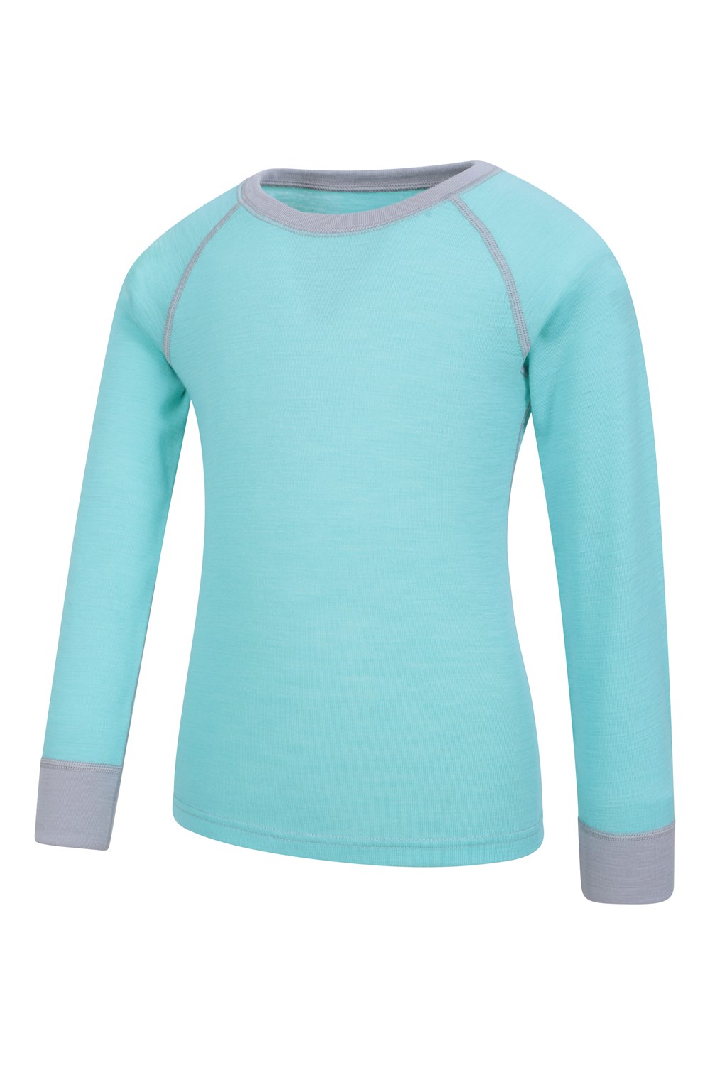 Mountain Warehouse Merino Kids Round Neck Base Layer Top Long Sleeve Stretch Tee - Picture 29 of 54