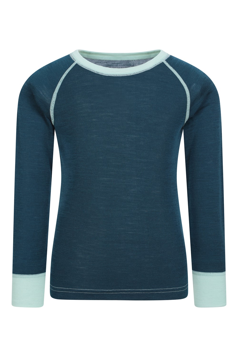 Mountain Warehouse Merino Kids Round Neck Base Layer Top Long Sleeve Stretch Tee - Picture 49 of 54