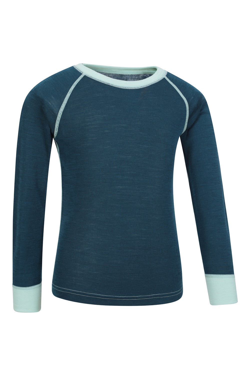 Mountain Warehouse Merino Kids Round Neck Base Layer Top Long Sleeve Stretch Tee - Picture 51 of 54