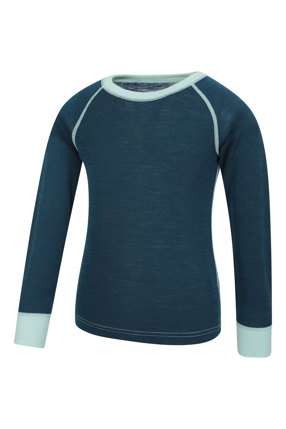 Mountain Warehouse Merino Kids Round Neck Base Layer Top Long Sleeve Stretch Tee - Picture 53 of 54