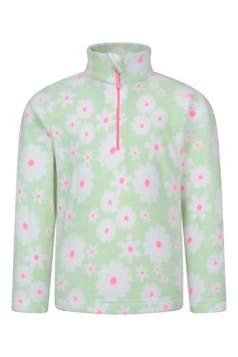 Endeavour Kids Printed Half-Zip Fleece Pale Green