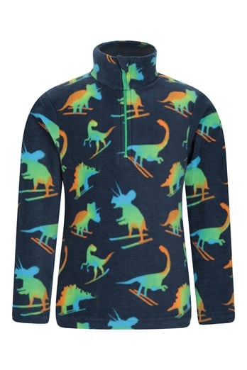 Pursuit Printed Kids Half-Zip Fleece Dark Blue